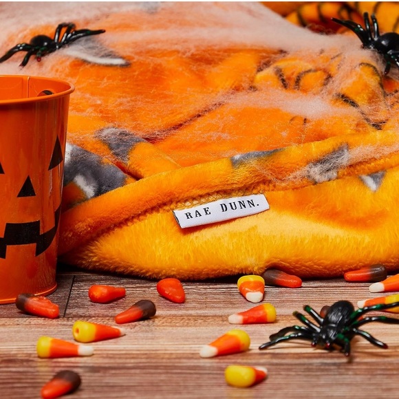 NWT Rae Dunn Seasonal/Halloween/Orange Pumpkin Soft Plush Throw Blanket 50x70 - Picture 4 of 6